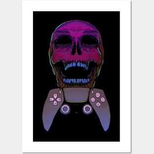 Dualsense Neon Skull Posters and Art